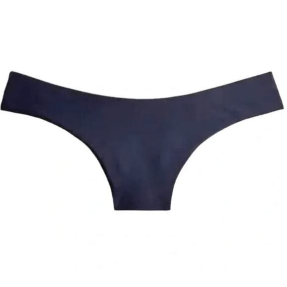 J. Crew Navy Blue Curved Waist Cheeky Bikini Bottom Size XXL - Picture 1 of 7